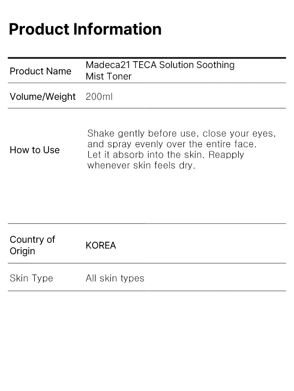 MADECA21 TECA Solution Soothing Mist Toner 200ml