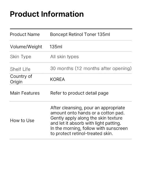 Boncept Retinol Toner 135ml
