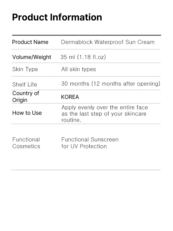Dermablock Waterproof Sun Cream