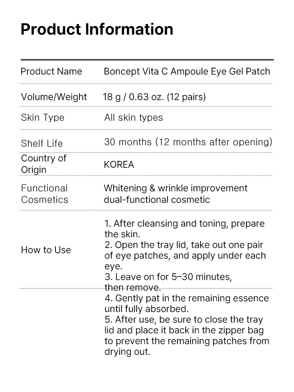 Boncept Vita C Ampoule Eye Gel Patch