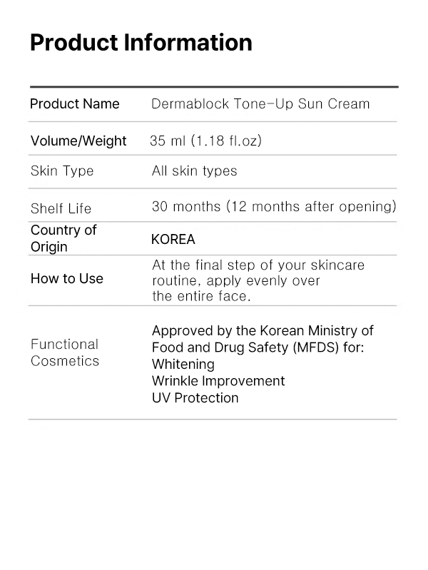 Dermablock Tone-Up Sun Cream