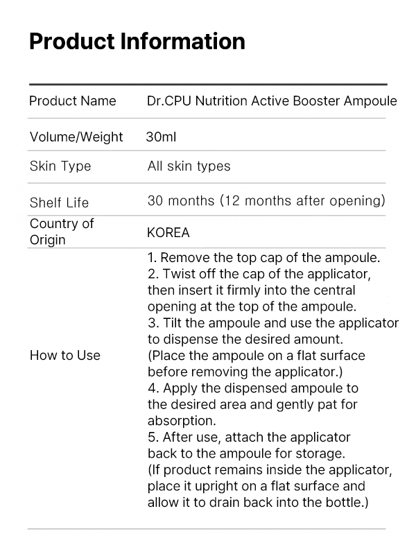 Dr.CPU Nutrition Active Booster Ampoule (30ml)