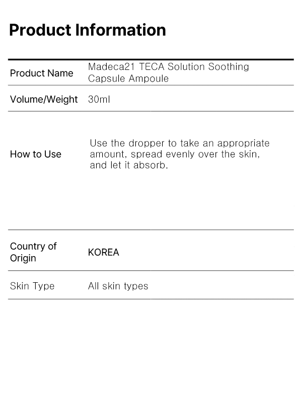MADECA21 TECA Solution Soothing Capsule Ampoule 30ml